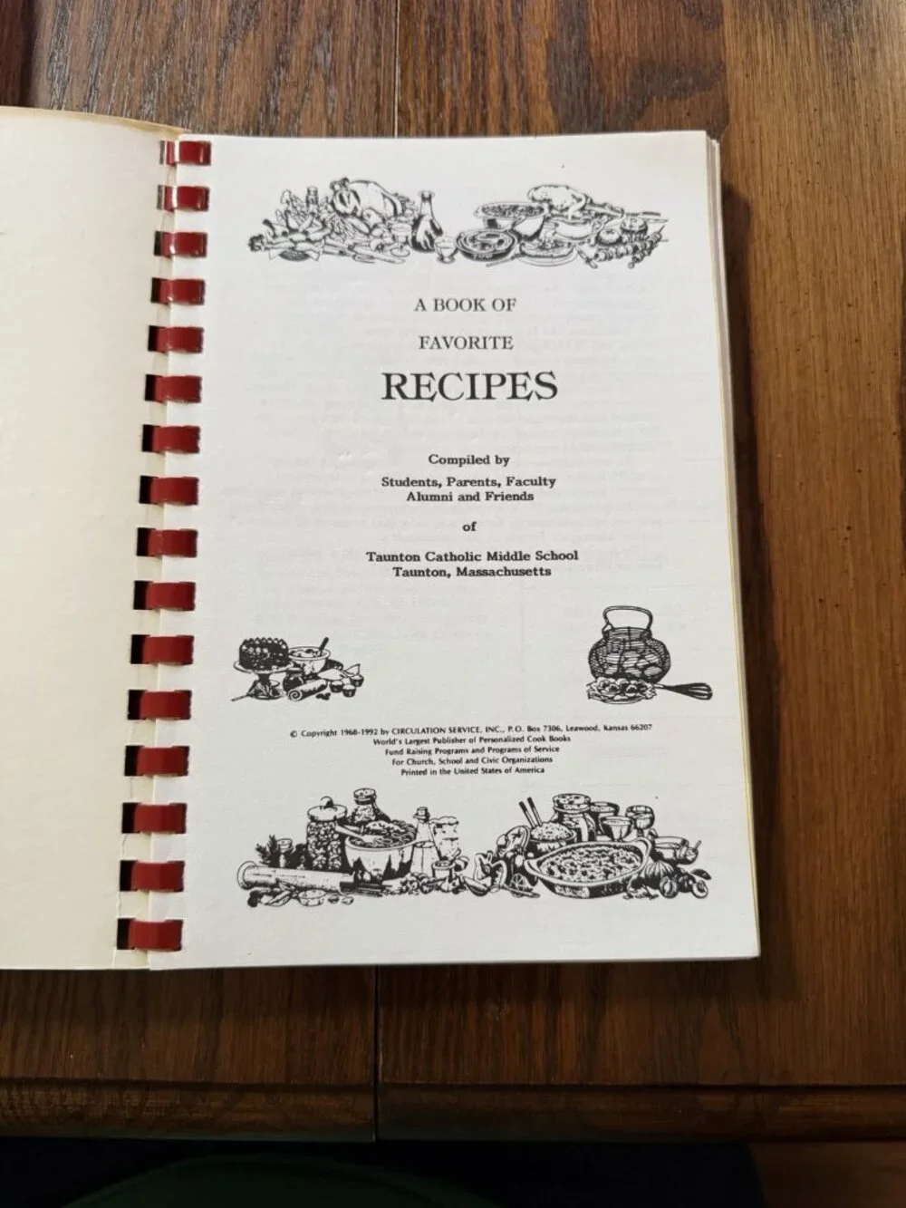 Crusader Cookbook Taunton Catholic Middle School Massachusetts 1992